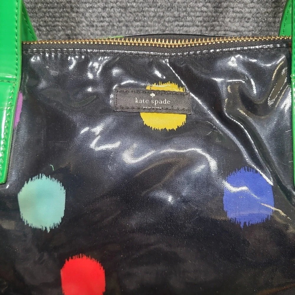 Kate Spade Black Multi Polka Dot Baby Diaper Bag Tote